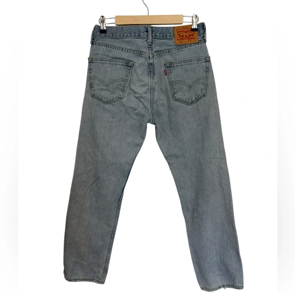 Levi's 505 Blue Denim Straight Leg Jeans Regular Fit Men's